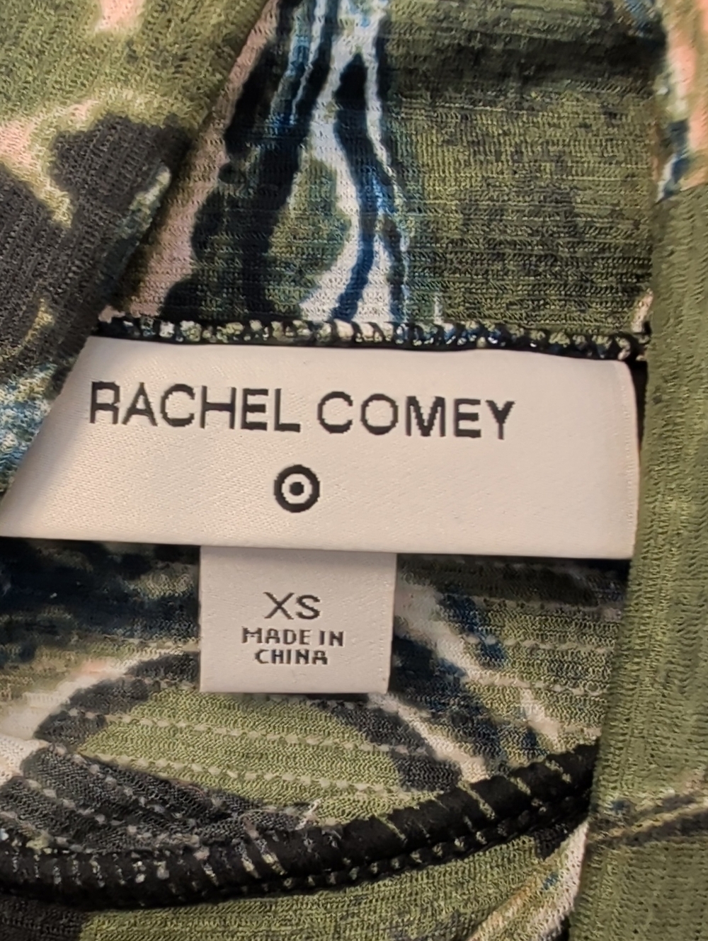 Rachel Comey x Target Green Marble Print Long Sleeve Turtleneck Shirt Size XS - Picture 4 of 5